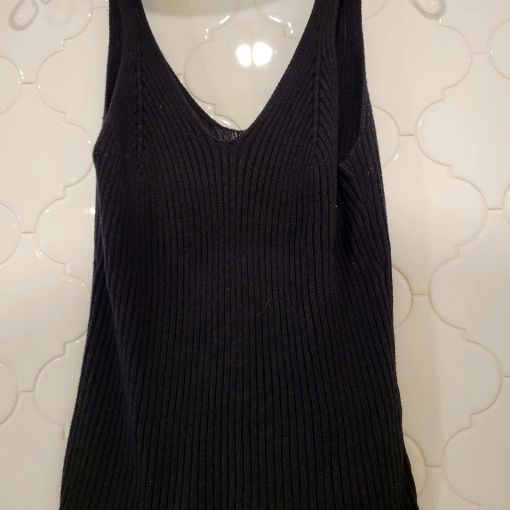 INC International Concepts Black Knit Sweater Tank